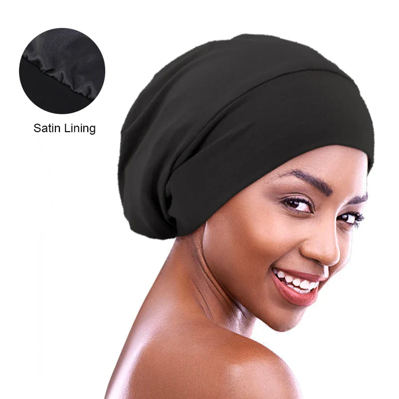 Satin-Lined Sleeping Beanie Cap