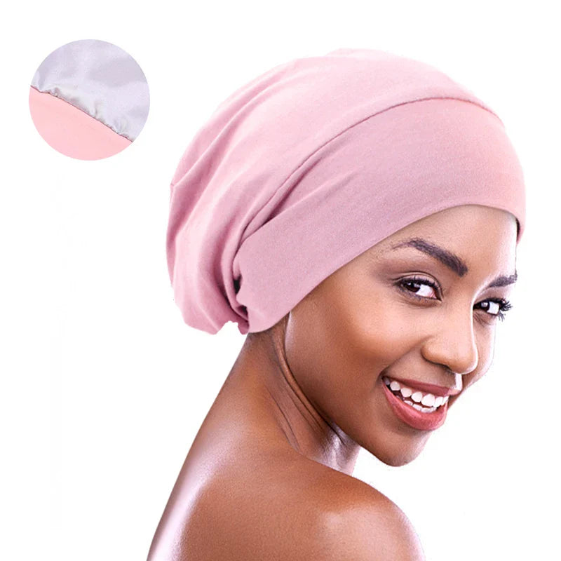 Satin-Lined Sleeping Beanie Cap