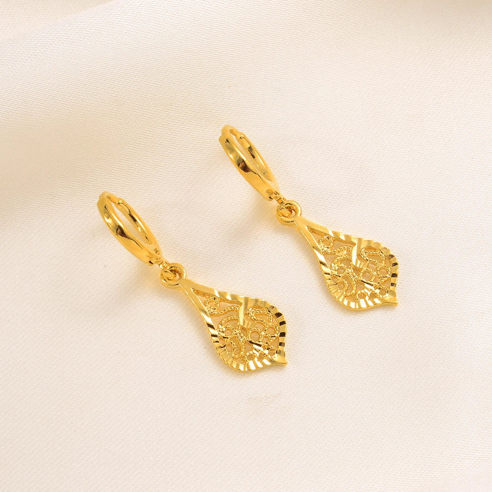 24K vergulde Ethiopische oorbellen