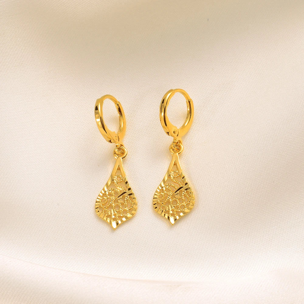 24K vergulde Ethiopische oorbellen