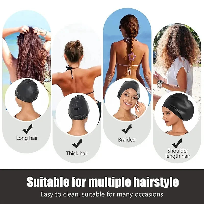 Siliconen Zwemkap voor Vlechten, Locs &amp; Natuurlijk Haar – Extra Groot &amp; Waterdicht