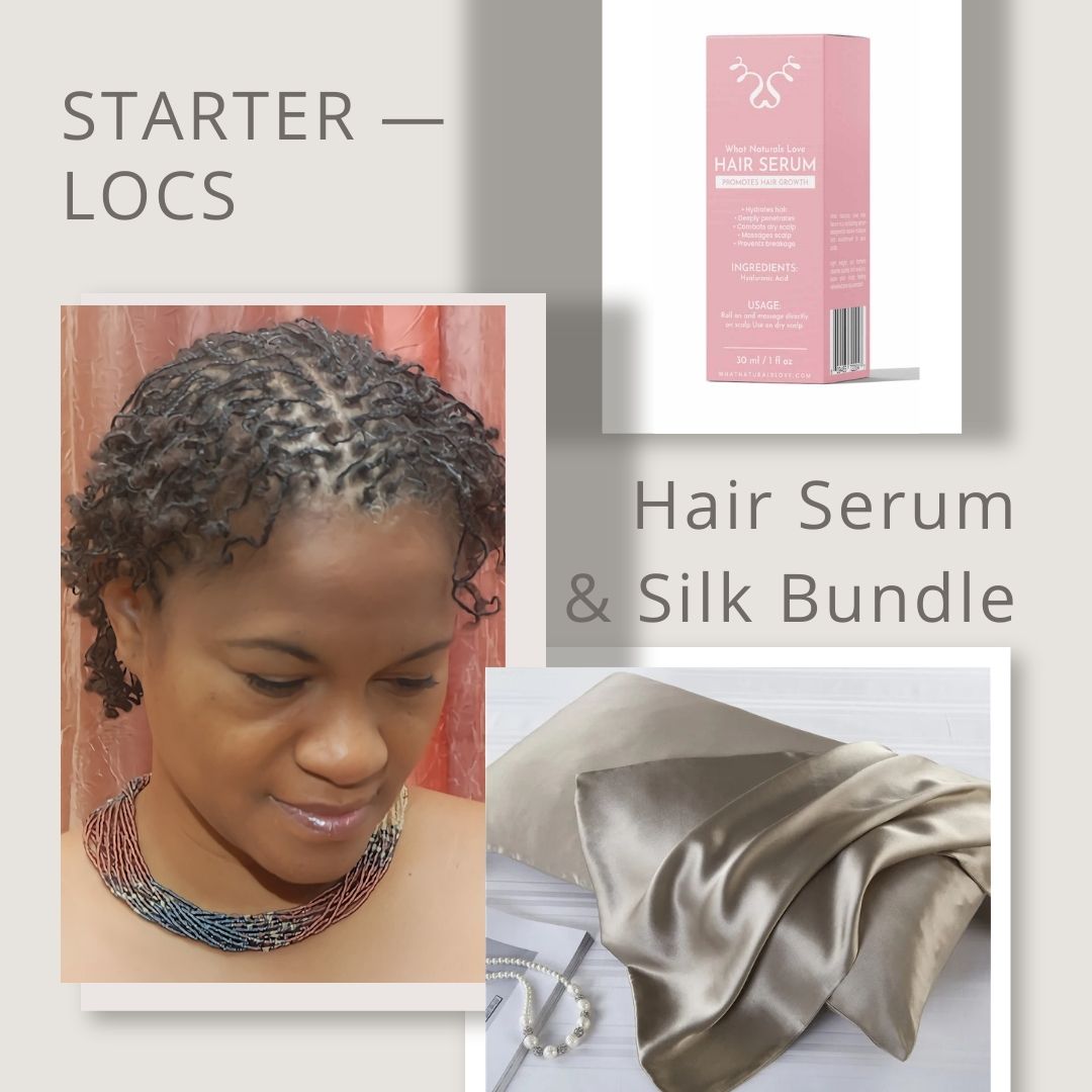 Starter Locs Bundle met de WNL haarserum en Zijde kussensloop 