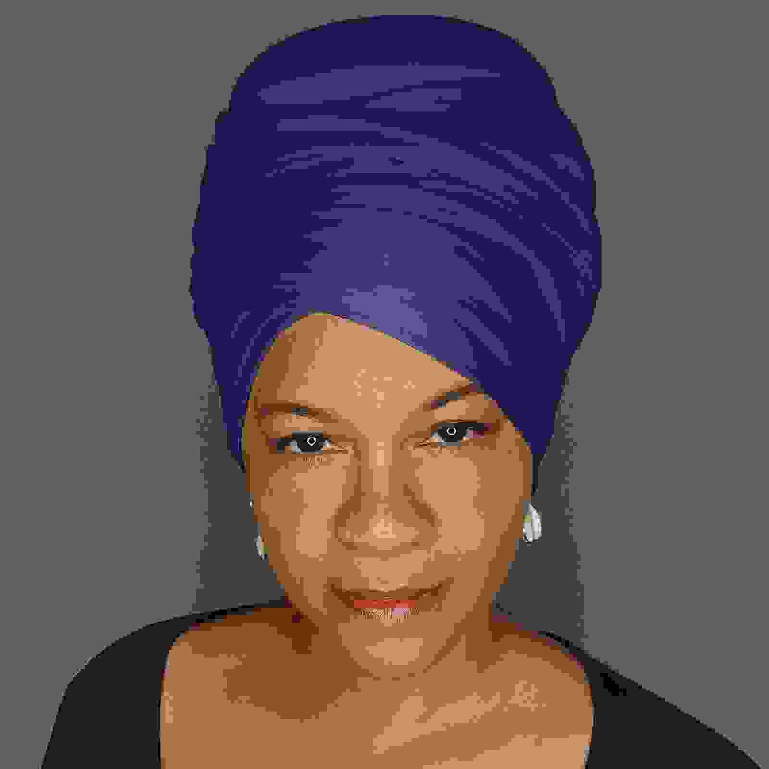 Navy blue tube headwrap for locs, sisterlocks, and dreadlocks. A bold and elegant hair accessory for any occasion.