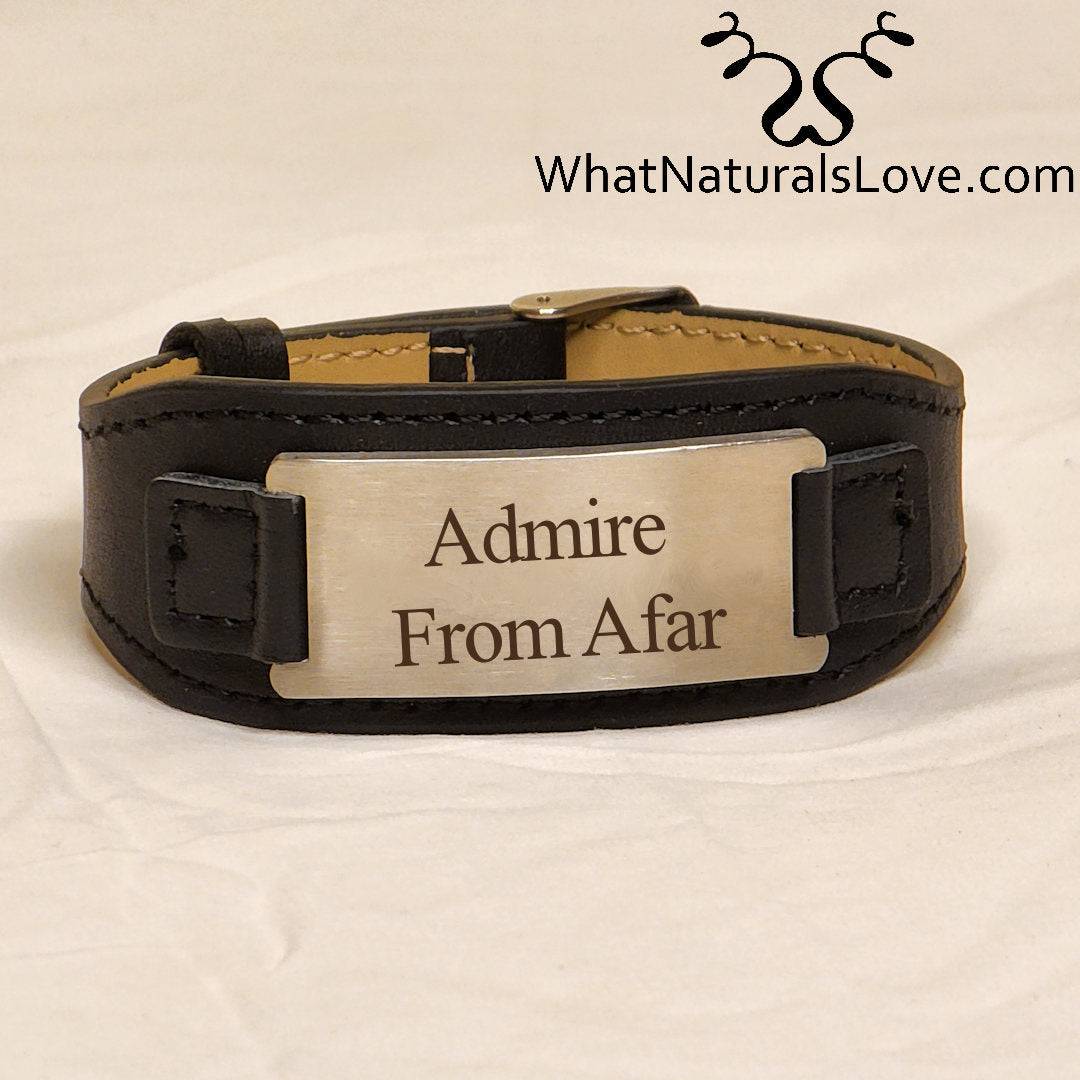 Leather bracelet with &