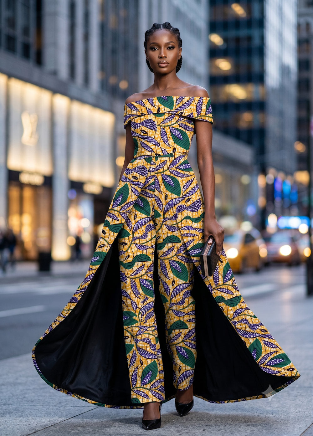 Pantalon de costume africain élégant pour femme vert