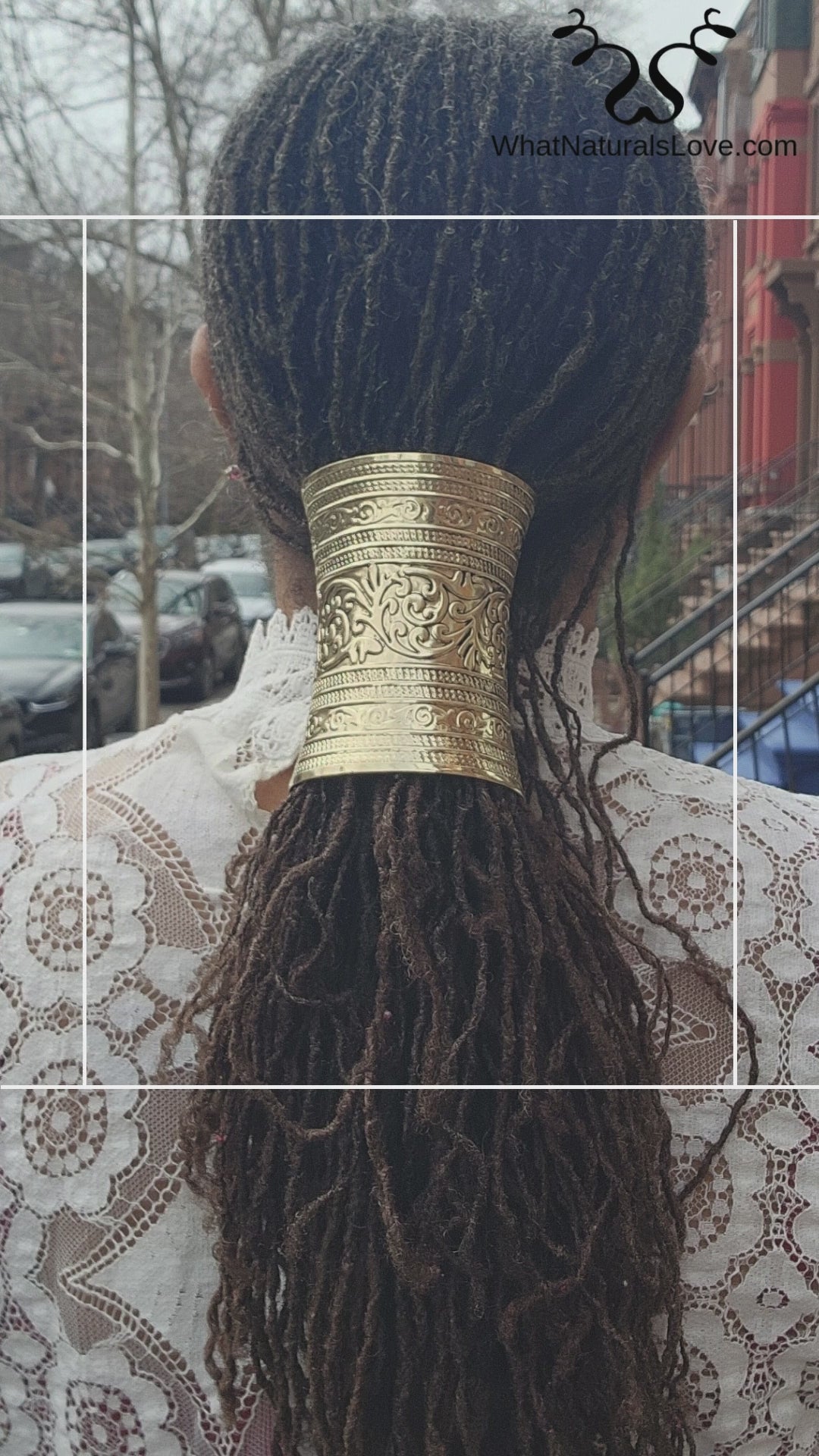 Oudgouden Haarmanchet voor lange paardenstaarten, Locs, Sisterlocks, Dreadlocks en Vlechten