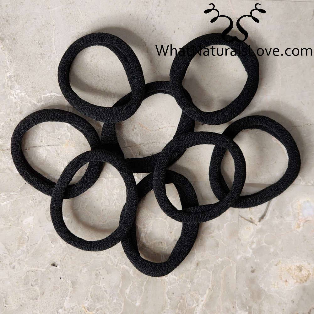 Smooth non-damaging hair bands to secure Ponytails, Twists and Braids